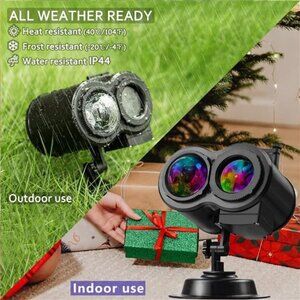 Christmas Projector Lights, 2-in-1 Ocean Wave LED Waterproof Light